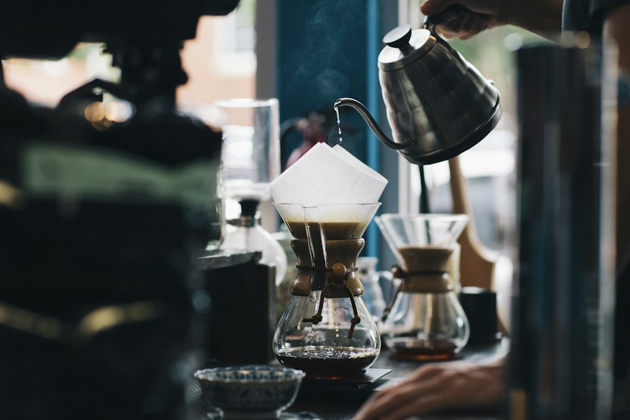 Freshly prepared coffee for a slow afternoon